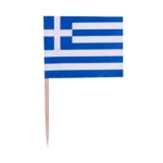 Οδοντογλυφίδες ξύλινες με ελληνική σημαία 500 τεμ.