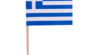 Οδοντογλυφίδες ξύλινες με ελληνική σημαία 500 τεμ.