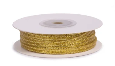 Κορδέλα διακοσμητική μεταλλιζέ χρυσή 3mm 50 μ.