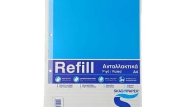 Ανταλλακτικά φύλλα ριγέ για ντοσιέ Refill Skag & Paper Α4 50φ.