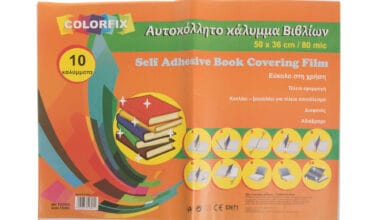 Έτοιμο αυτοκόλλητο κάλυμμα βιβλίων Colorfix 50x36 εκ. διάφανο 10 φύλλα (#51801)