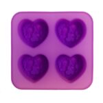 Φόρμα σιλικόνης 3D καρδιές 4 θέσεων (SM-080)