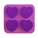 Φόρμα σιλικόνης 3D καρδιές 4 θέσεων (SM-080) - Image 4