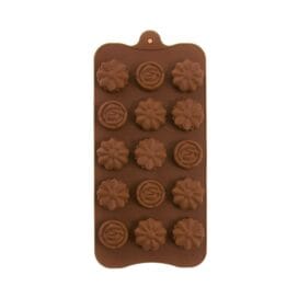 Φόρμα σιλικόνης σοκολατάκια-λουλούδια 15 θέσεων (65011)