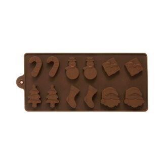 Φόρμα σιλικόνης Χριστουγεννιάτικα σχέδια 12 θέσεων (SM-075)