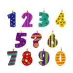 Κεριά γενεθλίων αριθμοί πουά-ριγέ Αλιπράντης 1 τεμ.