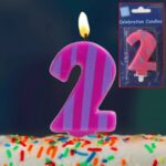 Κεριά γενεθλίων αριθμοί πουά-ριγέ Αλιπράντης 1 τεμ. - Image 6