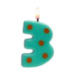 Κεριά γενεθλίων αριθμοί πουά-ριγέ Αλιπράντης 1 τεμ. - Image 9