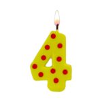 Κεριά γενεθλίων αριθμοί πουά-ριγέ Αλιπράντης 1 τεμ. - Image 11