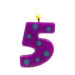 Κεριά γενεθλίων αριθμοί πουά-ριγέ Αλιπράντης 1 τεμ. - Image 13