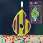 Κεριά γενεθλίων αριθμοί πουά-ριγέ Αλιπράντης 1 τεμ. - Image 14