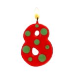 Κεριά γενεθλίων αριθμοί πουά-ριγέ Αλιπράντης 1 τεμ. - Image 19