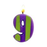 Κεριά γενεθλίων αριθμοί πουά-ριγέ Αλιπράντης 1 τεμ. - Image 21