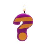 Κεριά γενεθλίων αριθμοί πουά-ριγέ Αλιπράντης 1 τεμ. - Image 3