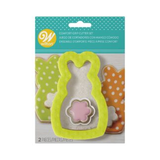 Κουπάτ μεταλλικό με λάστιχο Wilton κουνελάκι, λουλούδι 2 τεμ. (018.28.005)