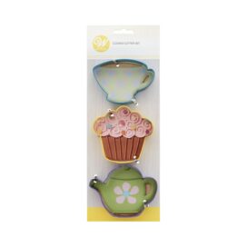 Κουπάτ μεταλλικό Wilton φλιτζάνι, cupcake, τσαγιερό σετ 3 τεμ. (018.80.018)