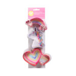 Κουπάτ μεταλλικό Wilton ουράνιο τόξο-μονόκερος-καρδιές σετ 3 τεμ. (018.80.020)