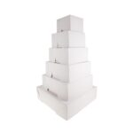 Κουτί τούρτας χάρτινο τετράγωνο λευκό Υ15εκ. 1 τεμ.