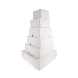 Κουτί τούρτας χάρτινο τετράγωνο λευκό Υ15εκ. 1 τεμ.