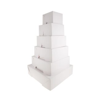 Κουτί τούρτας χάρτινο τετράγωνο λευκό Υ15εκ. 1 τεμ.