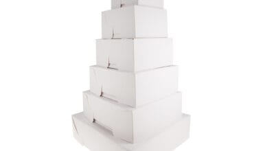 Κουτί τούρτας χάρτινο τετράγωνο λευκό Υ15εκ. 1 τεμ.