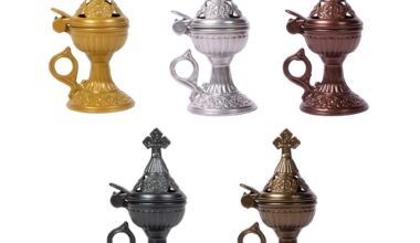 Λιβανιστήρι μεταλλικό κλασικό κωνικό σταυρός μικρό 1 τεμ.