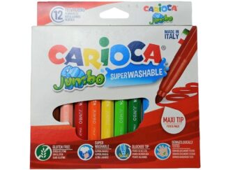 Μαρκαδόροι ζωγραφικής Carioca Jumbo Super Washable σετ 12 χρώματα (χωρίς γλουτένη)