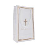 Τσαντάκι μνημοσύνου με κορδόνι λευκό 10 τεμ. - Image 2