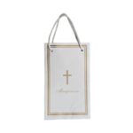 Τσαντάκι μνημοσύνου με κορδόνι λευκό 10 τεμ. - Image 3