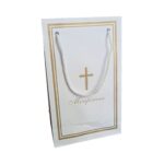 Τσαντάκι μνημοσύνου με κορδόνι λευκό 10 τεμ. - Image 4