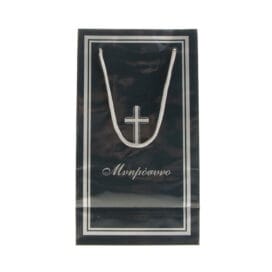 Τσαντάκι μνημοσύνου με κορδόνι μαύρο-μπλε 10 τεμ.