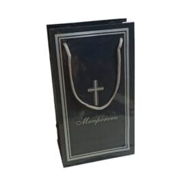 Τσαντάκι μνημοσύνου με κορδόνι μαύρο-μπλε 10 τεμ. - Image 4