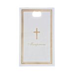 Τσαντάκι μνημοσύνου με χούφτα λευκό 10 τεμ. - Image 2