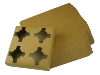 Χάρτινη θήκη μεταφοράς καφέ 4 θέσεων 25 τεμ.