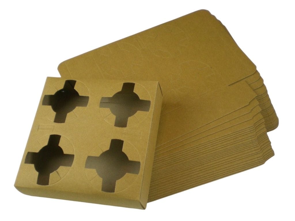 Χάρτινη θήκη μεταφοράς καφέ 4 θέσεων 25 τεμ.