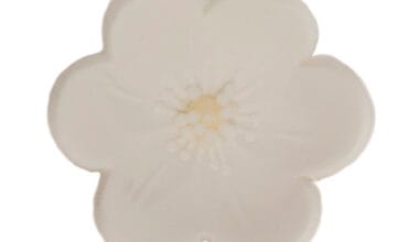 Ζαχαρωτό διακοσμητικό για δίσκους μνημοσύνου ανθάκι λευκό 1 τεμ.