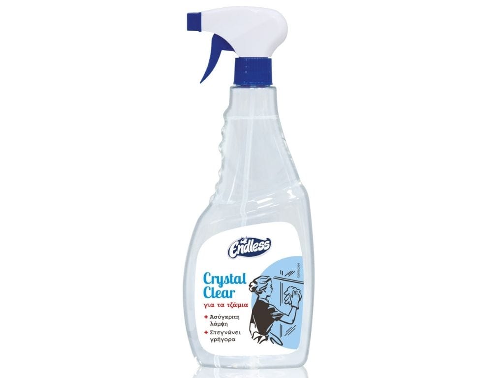 ka8aristiko-ygro-gia-tzamia-endless-crystal-clear-spray-750ml Καθαριστικό υγρό για τζάμια Endless Crystal Clear σπρέι 750ml - Image 1