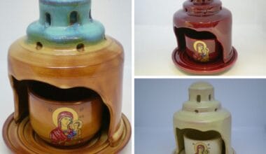 Καντήλι πήλινο ανοιχτό μικρό Παναγία 1 τεμ. (18202)