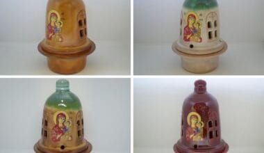 Καντήλι πήλινο καμπάνα μεσαίο Παναγία 1 τεμ. (19302)