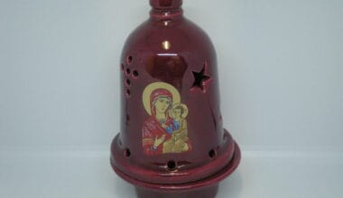 Καντήλι πήλινο καμπάνα με αστέρι μεσαίο Παναγία 1 τεμ. (7802Κ)