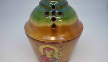 Καντήλι πήλινο ποτήρι καφέ μικρό Παναγία 1 τεμ. (17202ΔΧ)