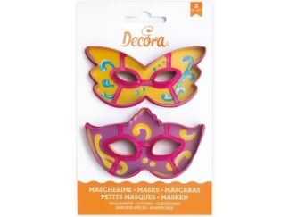 Κουπάτ πλαστικό Decora αποκριάτικες μάσκες σετ 2 τεμ.