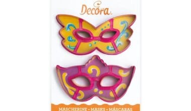 Κουπάτ πλαστικό Decora αποκριάτικες μάσκες σετ 2 τεμ.