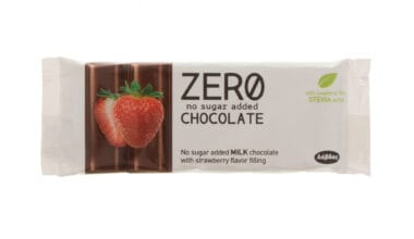 Σοκολάτα Zero No Sugar Added με στέβια γάλακτος φράουλα 32 γρ.