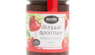 Άλειμμα φρούτων Soudis φράουλα χωρίς ζάχαρη 230 γρ.