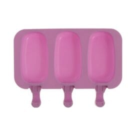 Φόρμα σιλικόνης για παγωτό ξυλάκι 3 θέσεων (65033)