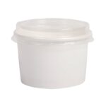 Σετ μπολάκια στρογγυλά χάρτινα λευκά με καπάκι πλαστικό διάφανο 230ml 50 τεμ.