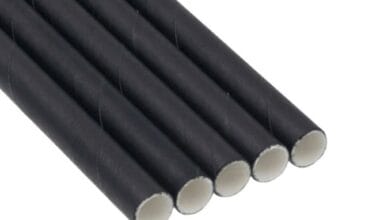 Καλαμάκια jumbo χάρτινα βιοδιασπώμενα μαύρα ίσια 200 τεμ.