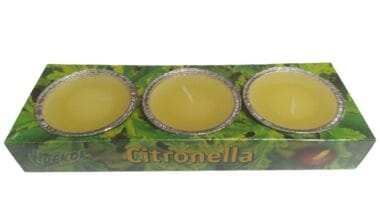 Κερί αντικουνουπικό σιτρονέλλα V-Dekor σε αλουμίνιο 3 τεμ.