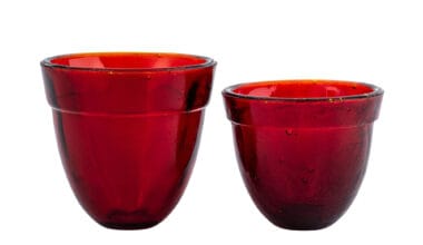 Ποτήρια γυάλινα για καντήλι "αβγό" κόκκινο 1 τεμ.